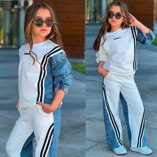 Perfect Denim Şeritli Eşofman Takımı 6-14