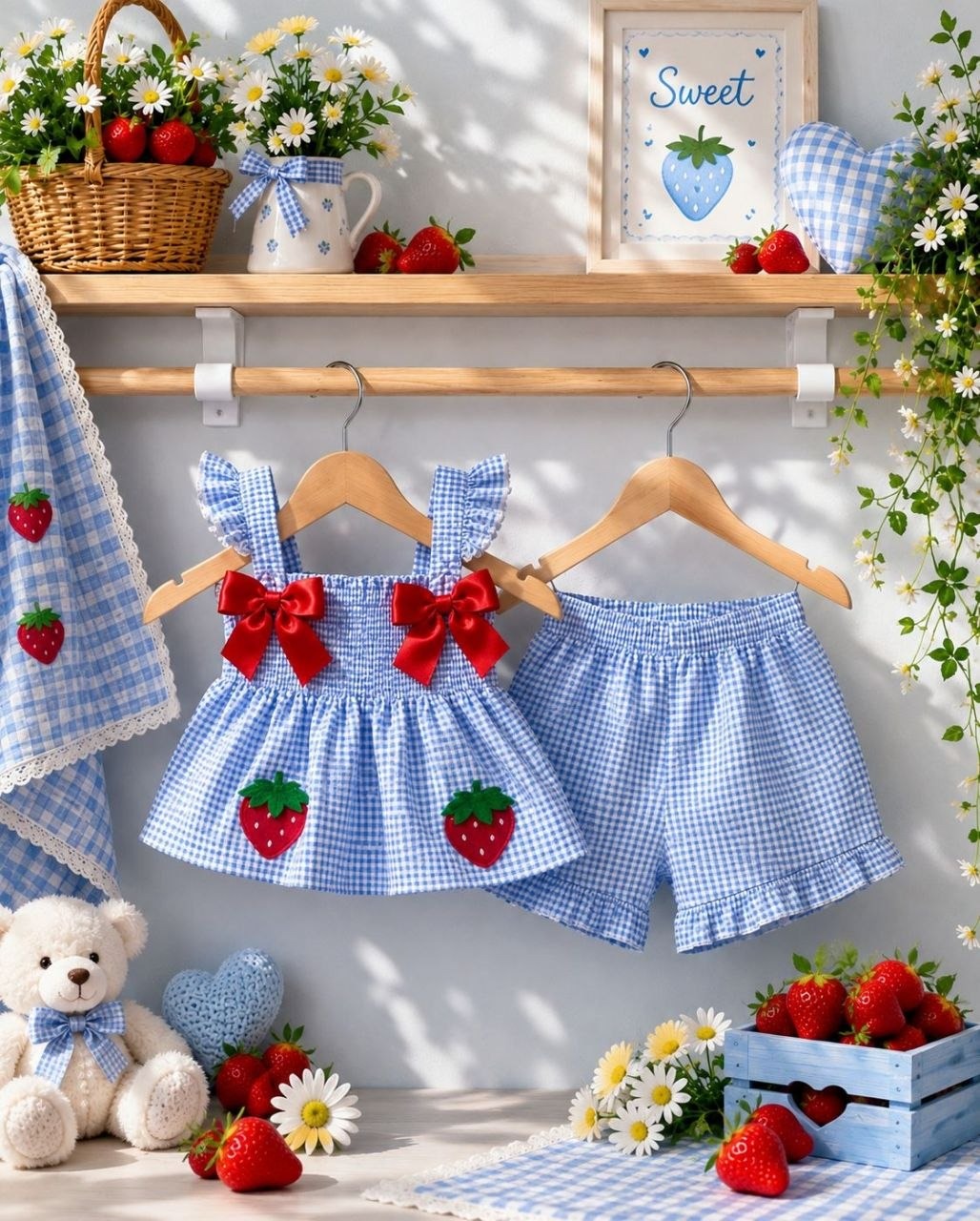 Çiçek Nakışlı Askılı Takım 1-5 Yaş